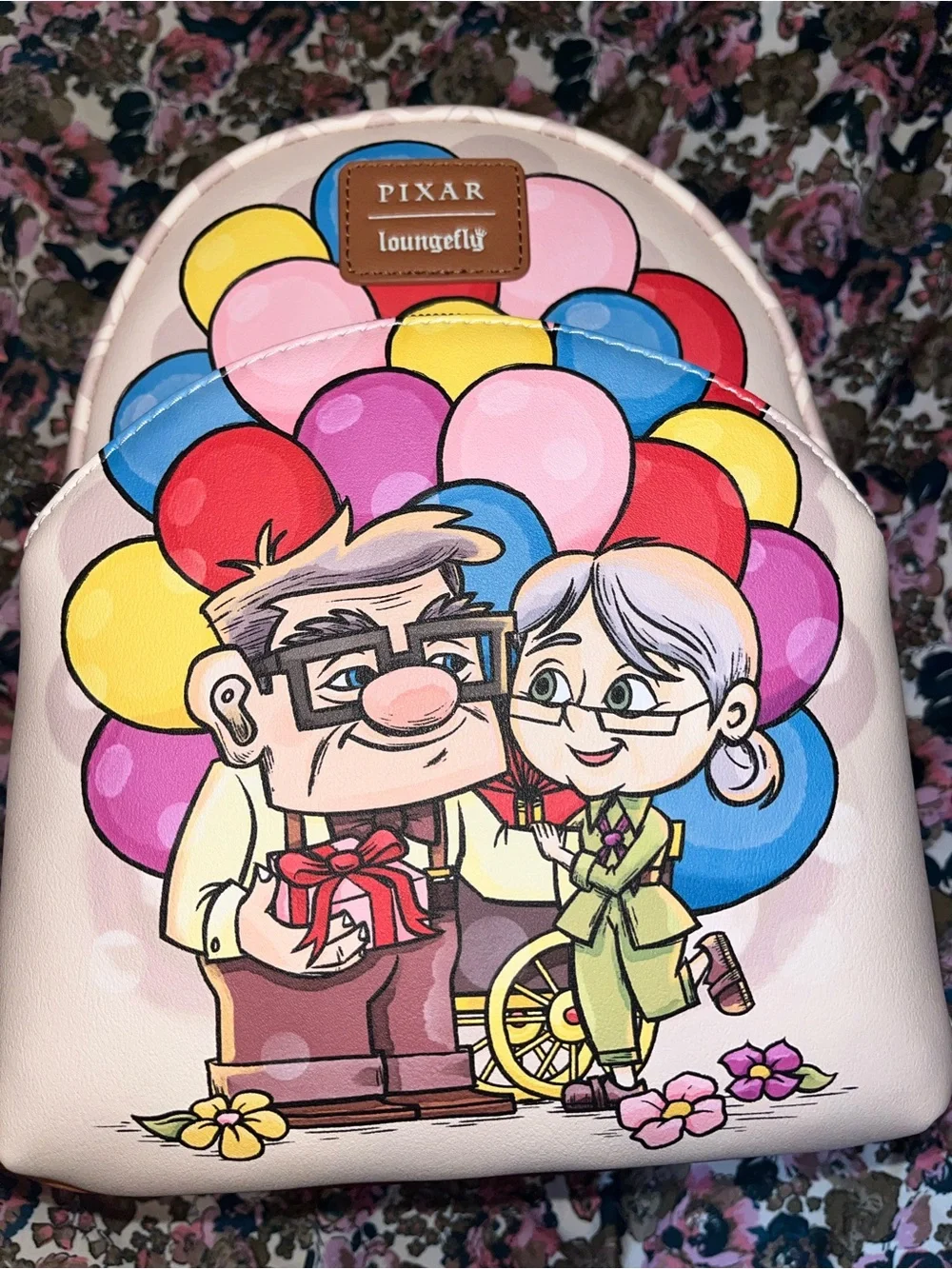 Pixar Loungefly UP Balloon Couple Mini Backpack - Pink Multicolor